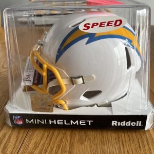 nfl autographed mini helmets speed chargers Asante Samuels Jr jsa certified